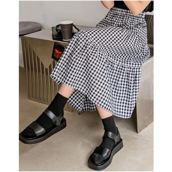 Boho Gingham Ruffle Maxi Skirt - Picture 4 of 5